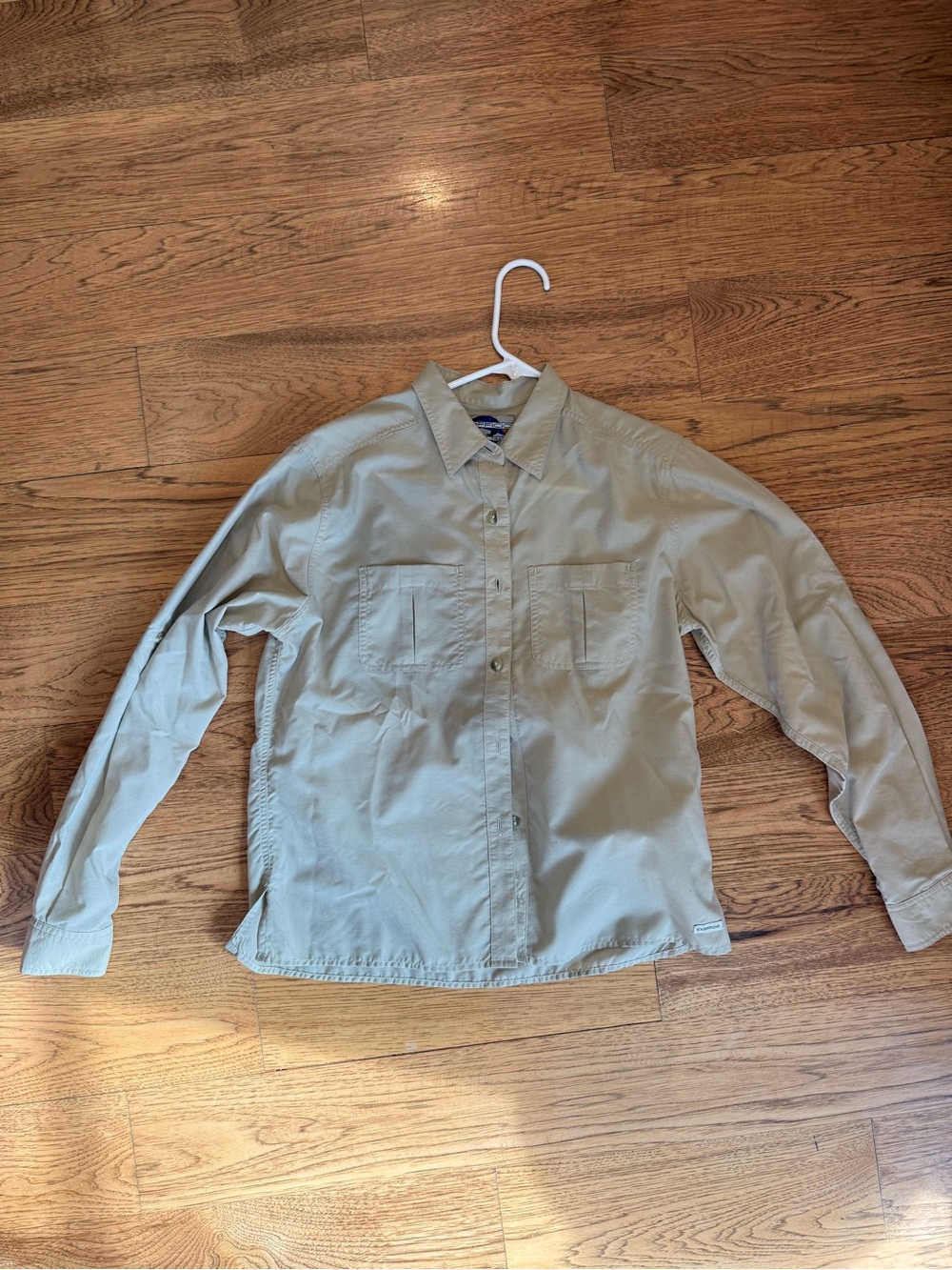 ExOfficio Women's Travel Shirt in Khaki and Navy Logo